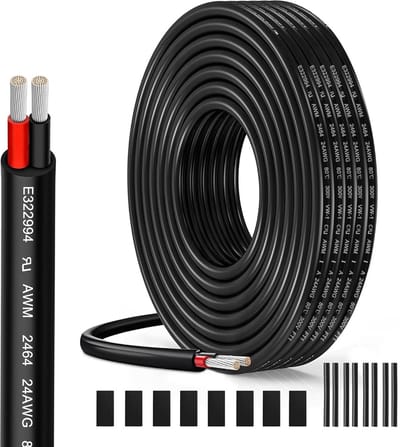 Flexibele 2-aderige elektriciteitsdraad 5 meter 24 AWG Vertind Koperkabel 300V