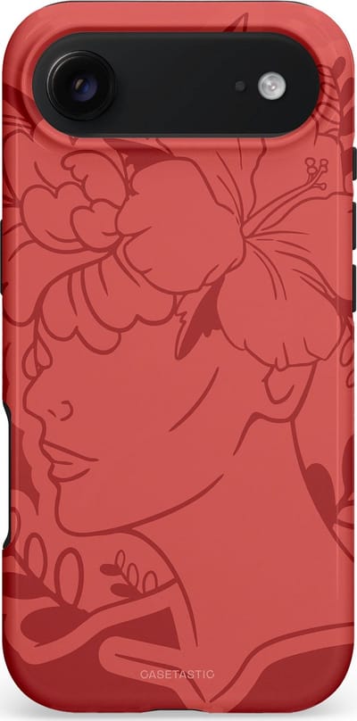 Casetastic hoesje geschikt voor Apple iPhone Air - MagSafe - Dubbellaagse bescherming - Bloemenfluistering - Fashion Case - Koraal Terracotta