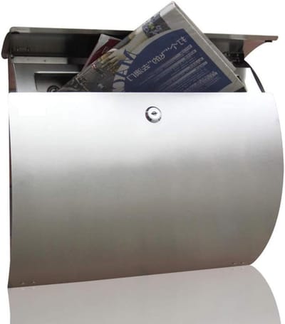 Brievenbus met slot - Wandbrievenbus buiten - Post ontvangen - Roestvrij staal - 37x10x32 cm - Zilver