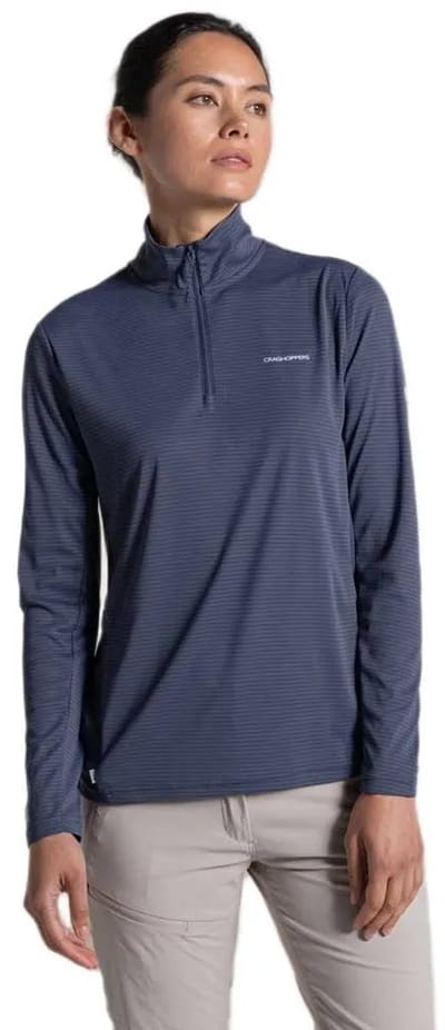 Craghoppers Nosilife Solar Shield+ Half Zip T-shirt Met Lange Mouwen Blauw 38 Vrouw