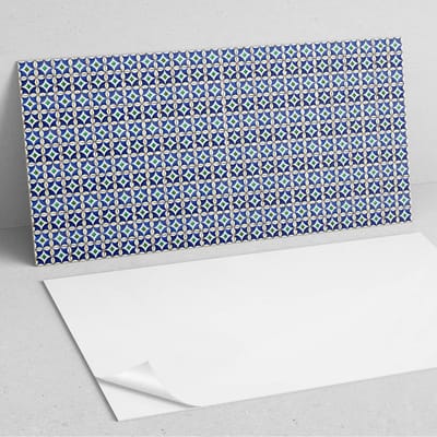 Coloray Wandpanelen Zelfklevend - Geometrisch tegelpatroon PVC Wandpaneel - 100 cm x 50 cm - Blauw Wandbekleding Zelfklevend - 1 stuk - Texturen Wandpanelen Zelfklevend - Wandpanelen Keuken - Wandpaneel Badkamer