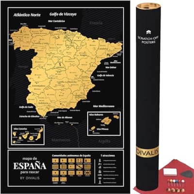 Grote Scratch Map van Spanje - Interactieve Reiskaart per Provincie en Stad