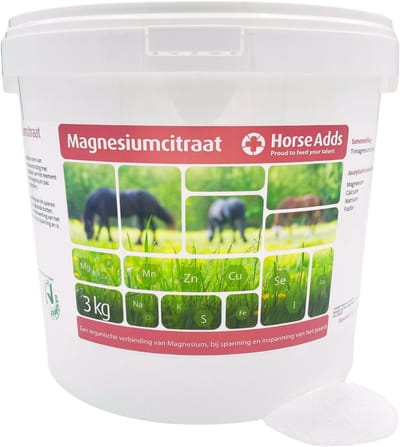 Magnesiumcitraat 3 kg - Horse Adds Paardensupplementen