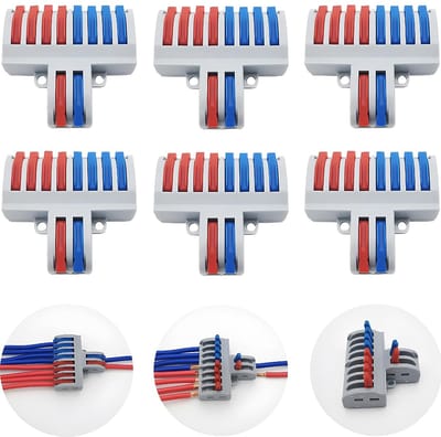 Compacte Draadverbindingen - 6 Stuks Splice Connectors, Klemmen voor Elektrische Verbindingen, Ideaal voor Huishoudelijke Projecten en DIY Klussen