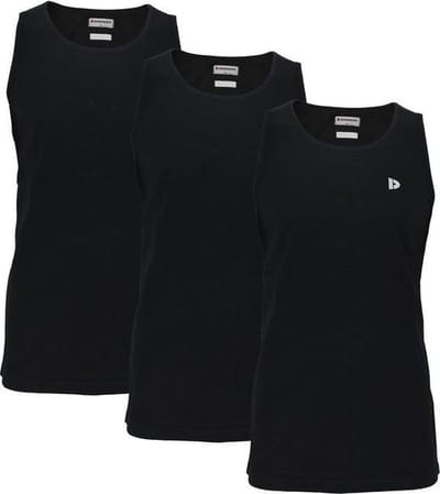 3-Pack Donnay - Muscle shirt (James) - Tanktop - Heren - Black (020) - maat S