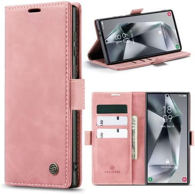 Solidenz Hoesje - Geschikt voor Samsung Galaxy S25 Ultra - Urban Book - Roze