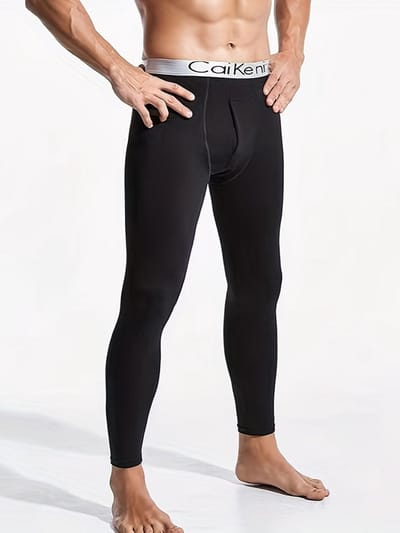 Livano Thermo - Thermokleding - Thermobroek - Voor Heren - Beenverwarmers - Fleece - Broek - Grijs - Maat S