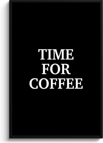 Fotolijst inclusief poster - Posterlijst 80x120 cm - Posters - Quotes - Letters - Koffie - Zwart - Foto in lijst - Keuken decoratie muur - Wanddecoratie accessoires - Muurdecoratie - Schilderijen