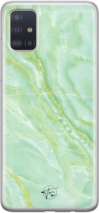 Hoesje geschikt voor Samsung Galaxy A71 - Marmer Limegroen - Soft Case - TPU - Marmer - Groen - Mooie Telefoonhoesjes