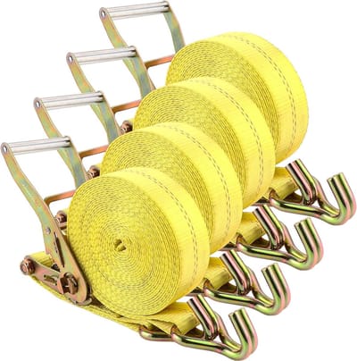 Spanbanden met ratel - Sjorbanden haak - Lading zekeren - 5000 kg trekkracht - 6 meter - Zwart