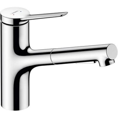 Hansgrohe Zesis M33 single lever kitchen faucet 150, pull-out shower, 2 spray types, hose box (sBox) lite 74803000