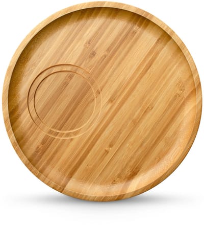 Wilmax Bamboe Onderschotel Rond - 17.5 cm - Houten Onderzetter / Serveerbord - Duurzaam Bamboe - Voor Theepot, Kop & Schaal