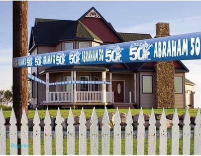 50 Jaar Abraham Afzetlint Stripes - 15 meter