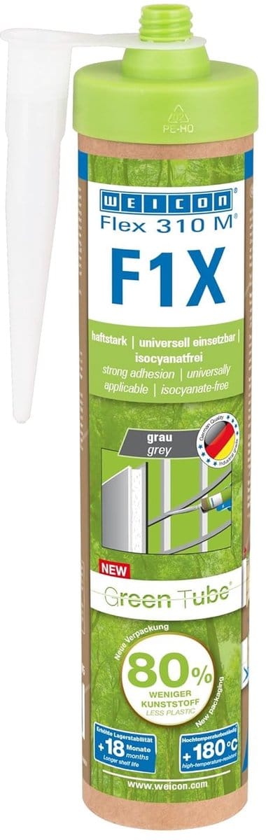 WEICON Green Tube Flex 310 M F1X – 280 ml – elastische montagekleefstof – grijs