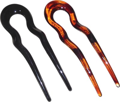 Haarpinnen zwart-donkerbruin set van 2 stuks - lengte 13 cm / breedte 4 cm - Herfst - Herfstkleuren
