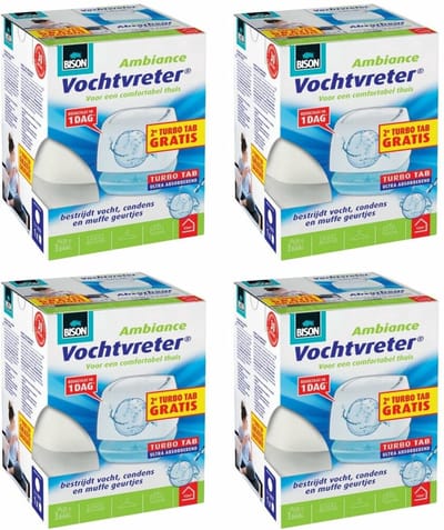 Bison Vochtvreter + 2 Navullingen Ambiance - 4 x 2 x 100 gr - Voordeelverpakking