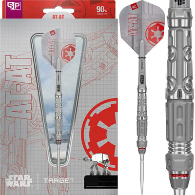 Target Star Wars AT-AT 90% Tungsten Steeltip Darts – Dartpijlen met Swiss Point – 23g 24g 25g – Inclusief Shafts, Flights en Tool – Officieel Disney Product