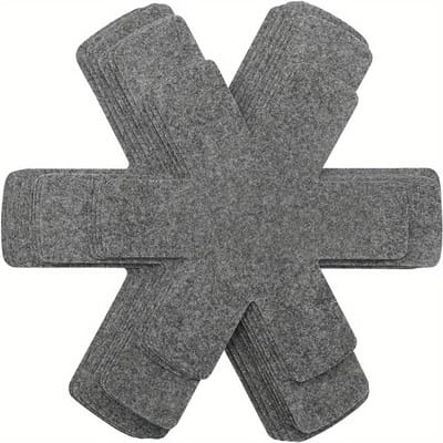 Lot de 12 Protège-casseroles: 3 Tailles pour un Empilage Parfait des Casseroles, Poêles, Bols, Poêlons, Verrerie, Plats de Cuisson, Batterie de Cuisine et Plus gray