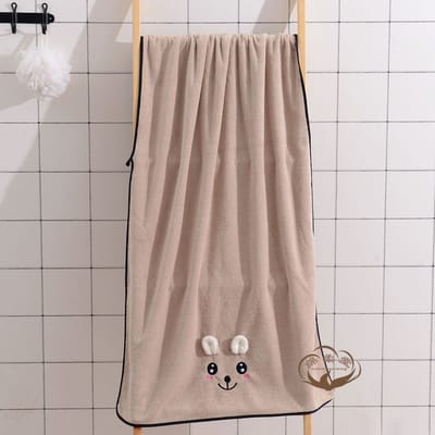 Grande serviette de bain en coton pur absorbant en peluche de corail, serviette de bain à séchage rapide pour femmes, 70x140cm café