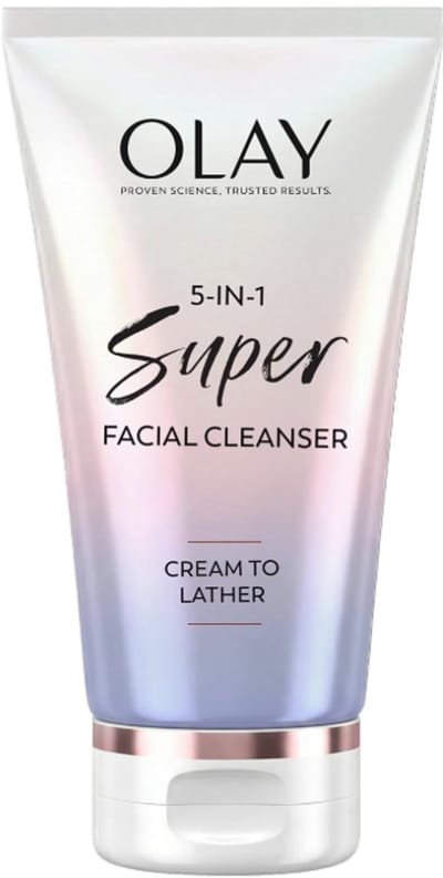 Olay Super 5 in 1 Facial Cleanser 133ml - Gezichtsreiniger met Niacinamide, Hyaluronzuur, Vitamine C & E – Hydraterende Face Wash – Alle Huidtypen