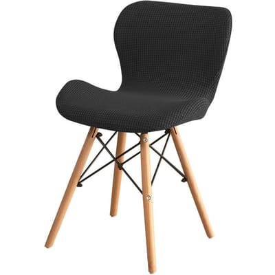 2 stuks Gebogen Vlinderstoelhoezen Polar Fleece Elastische Eetkamerstoel Slipcovers Stretch Barkruk Zittinghoezen voor Woonkamer 2Pcs Chair Cover