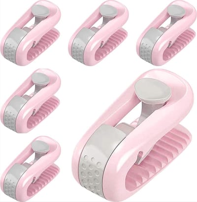 *** 6-delige set Dekbedclips in stijlvol ROZE - Met handig Opbergdoosje voor moeiteloze opberging - Houd uw Dekbed en Lakens stevig op hun plaats met deze Dekbed Knijpers en Klemmen- van Heble® ***