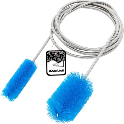 Aqua-Loui® - Aquarium Slangenreiniger - Slangborstel 150 cm - Flexibele Reinigingsborstel met Dubbele Borstelkop - Geschikt voor Slangen Ø 9 t/m 30 mm