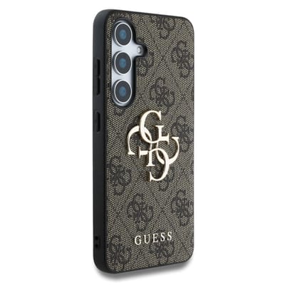 Guess Metal Logo geschikt voor Samsung Galaxy S25 hoesje - Bruin
