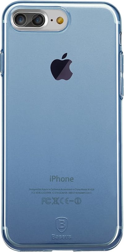 Baseus Simple Series doorzichtig hoesje geschikt voor iPhone 7 Plus 8 Plus - Blauw