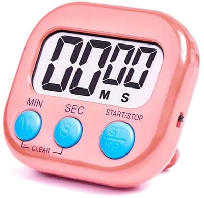 Digitale Kookwekker met Groot Display – Countdown & Stopwatch – Magneetbevestiging – 1x AAA – Eenvoudige Bediening – Roze