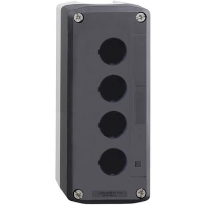 Schneider Electric XALD04 XALD04 Lege behuizing 4 inbouwplaatsen (Ø x h) 22.5 mm x 68 mm Zonder markering Donkergrijs, Lichtgrijs 1 stuk(s) Piece
