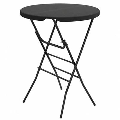 ITRONIQ Statafel Opvouwbaar 80 CM Zwart – Inklapbare Bartafel Voor Feesten, Tuin en Horeca – HDPE Tafelblad – 110 CM Hoog