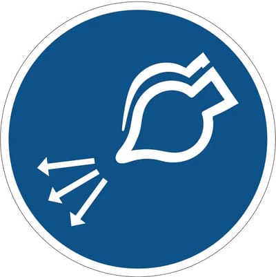 Luchttoevoer starten gebodsbord - M044 | gecoat dibond materiaal | 10 cm