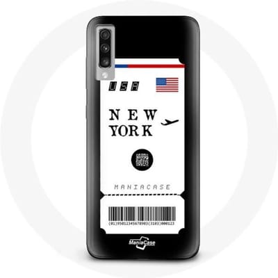 Hoesje voor Samsung Galaxy A70 Vliegticket New York