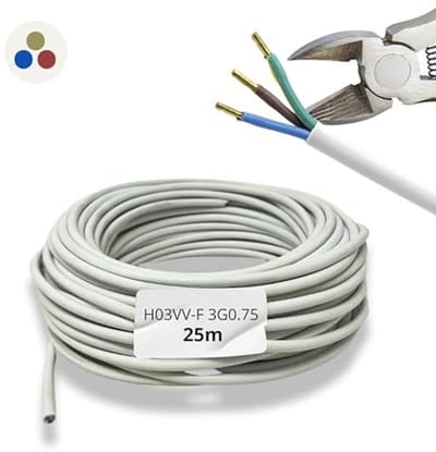 25 meter Verlengkabel 3 draad H03VV-F | Elektrische Installatiekabel PVC