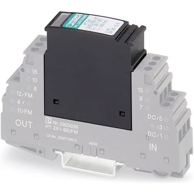 Phoenix Contact 2920146 PT 2X1-24AC/FM-ST Insteekbare overspanningsafleider Set van 10 stuks Overspanningsbeveiliging voor: Verdeelkast 10 kA 10...