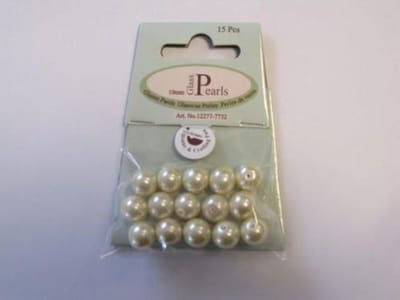 Glass Pearls, round, 10mm, Beige, 15pcs