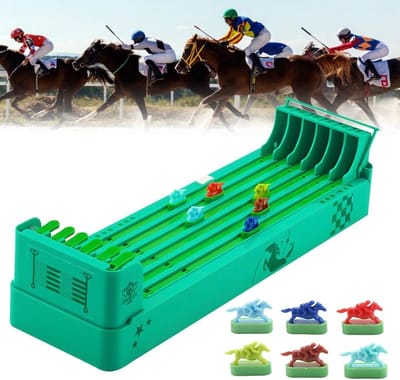 Elektrisch paardenrace-spel met 6 paarden - Interactief tabletopspel voor volwassenen en kinderen - Ideaal voor familiefeesten