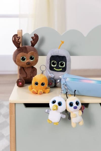 NICI Sleutelhanger GLUBSCHIS Octopus Olly Polly 9cm - oranje - Pluche metgezel voor rugzak of tas, knuffelige hanger met metalen ring voor sleutelhanger & sleutelhouder | 61840