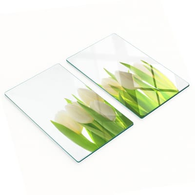 Multifunctionele decoratieve snijplanken van gehard staal voor de keuken, tulpvormig, 2x30x52 cm