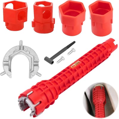 Faucet Wrench - 14-in-1 Wrench - Standing Crane Wrench - Geschikt voor Power Nuts - Shut-Off Valves - Tap Nuts
