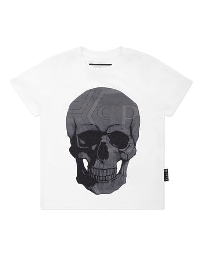 Jersey T-Shirt Round Neck Ss Strass Skull