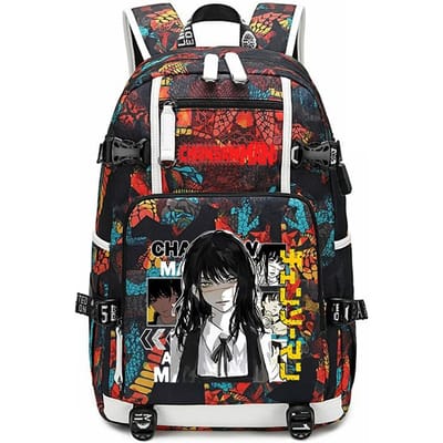Chainsaw Man Anime Print Student Rugzak Grote Capaciteit Casual Dagrugzak voor Kinderen Tieners School Reizen