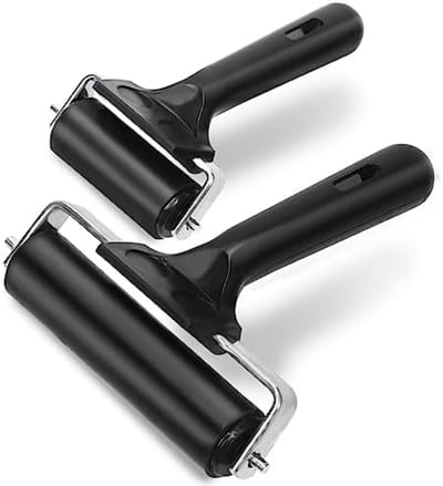 PromoHome Rubber Verfroller Set - 3 Stuks Zwarte Schuimrollers voor Gladde Afwerking