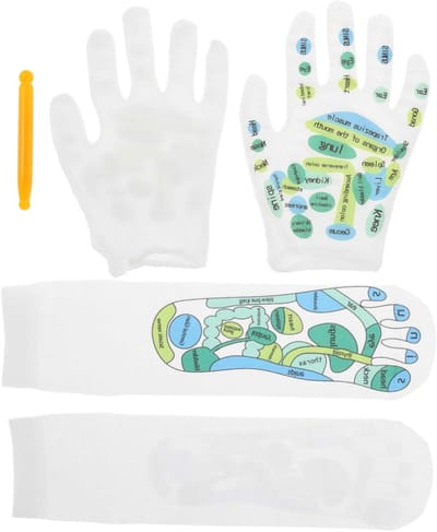 Massage Sokken Set - Voet Reflexologie - Ontspanning Bevorderen - Acupunctuur Punten Kaart - 33 x 8.5 cm - Assorti Kleur