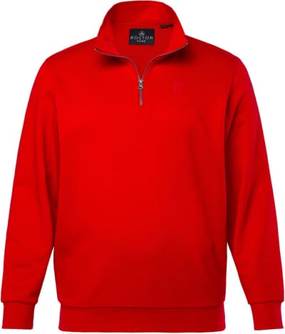 Boston Park - Heren - Troyer sweatstof opstaande kraag met rits - Salsa - Maat 52+