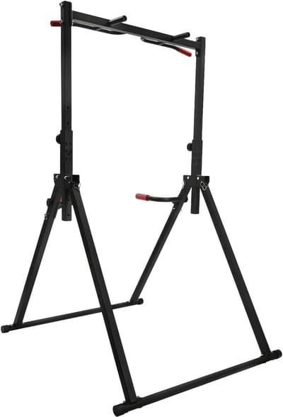 Krachtstation Fitnessapparaat - Home Gym Optrekstang - Krachtopbouw Bovenlichaam - Opvouwbaar en In Hoogte Verstelbaar - 200 kg Draagvermogen - Zwart