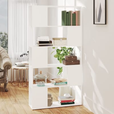 vidaXL - Boekenkast/kamerscherm - 80x24x155 - cm - bewerkt - hout - wit