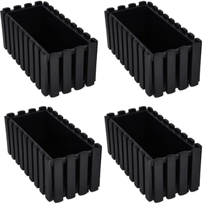 Rustiek Balkondozijn - Antraciet - 40cm - Kunststof - Set van 4