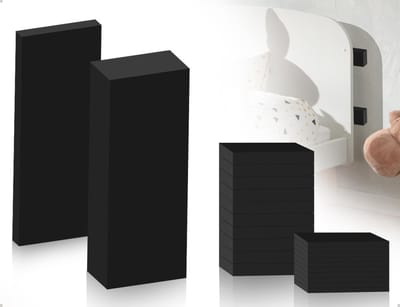 Set van 20 Zelfklevende EVA Wandbeschermers - Geluidsreductie, Bescherming voor Deuren en Meubels, Ideaal voor Bedden en Stoelen (Zwart)